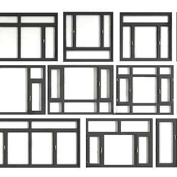 现代窗户3D模型下载